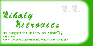 mihaly mitrovics business card